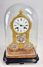 Rare Ormolu and Porcelain under dome Martin Baskett & Co. Skeleton mantel clock