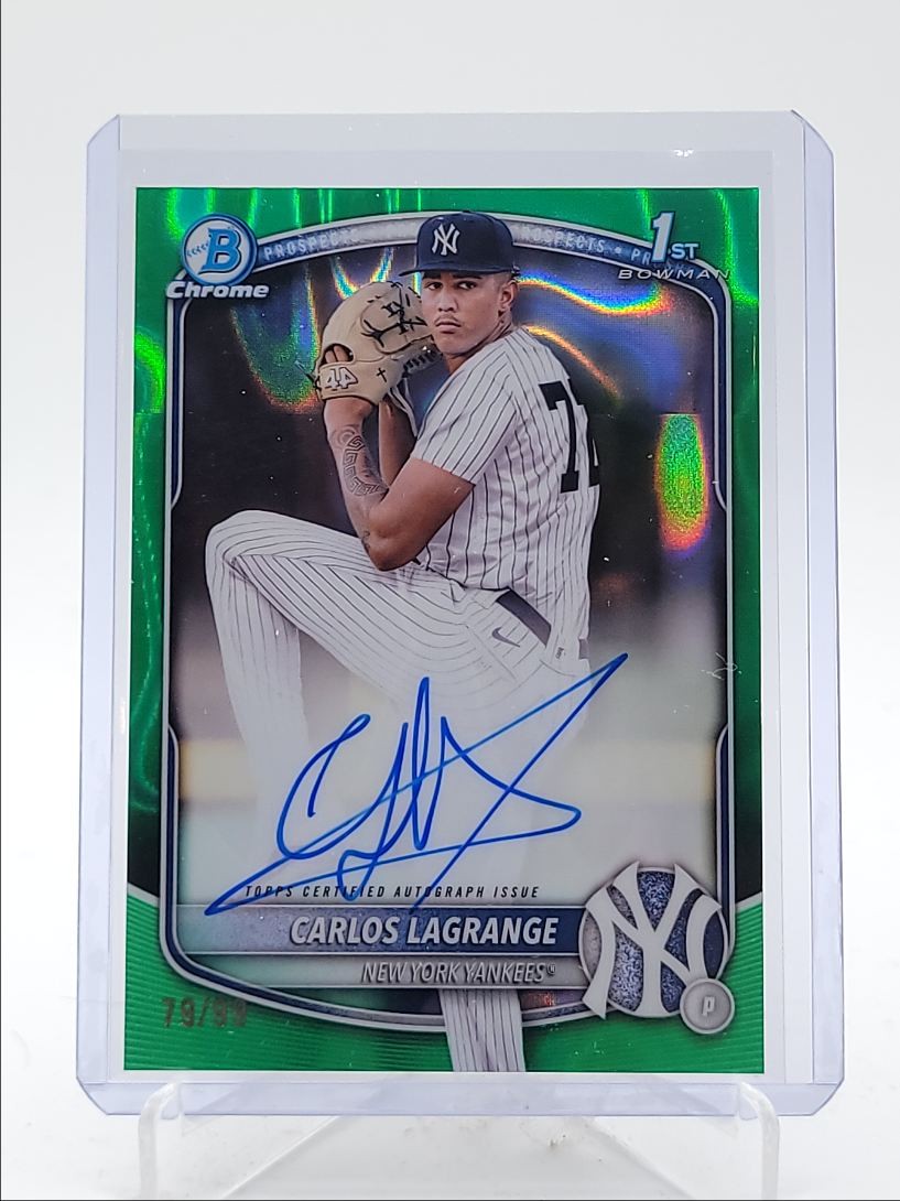 CARLOS LAGRANGE 2025 BOWMAN CHROME 1ST GREEN LAVA REFRACTOR AUTO /99 Q4450