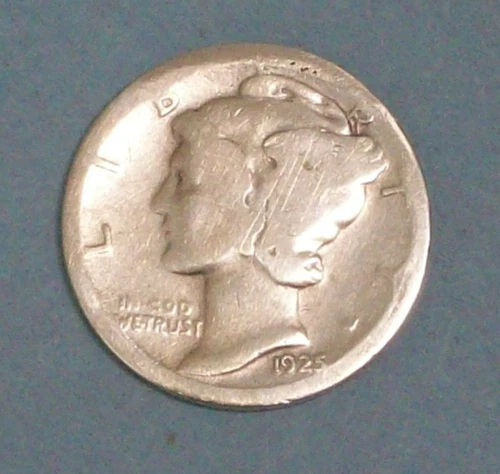 U.S.A   ( 1 ) COIN  MERCURY  DIME  1925  FINE  0.9000 SILVER