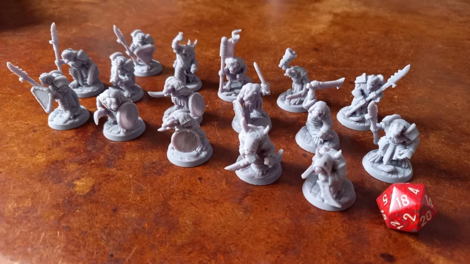 Lot 16 Figurines Hommes-Rats - JDR - Donjons & Dragons/Pathfinder - 28mm - Photo 3/3