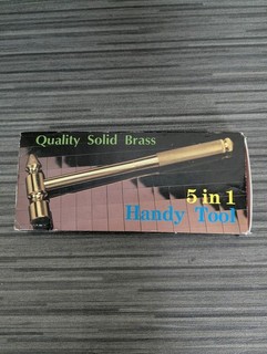Vintage Paper Weight Super 5 in 1 Solid Brass Hammer & Nested Screwdriver Set