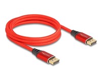 Delock Displayport Kabel 16K 60Hz 2M Rot Metall