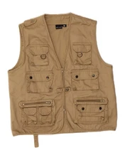 MIL-TEC Mens Utility Gilet UK 38 Medium Beige Polyester CX09