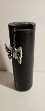 New STARBUCKS 2025 Black Vacuum Insulated 16 Oz Tumbler W/Butterfly Charm