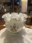 Fenton vase with purple violets