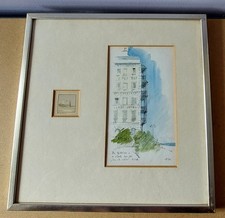 Hugh Casson Signed Watercolour Brighton hotel (2 images) & personal inscription