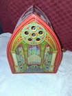 Vintage J. Chein Wind Up Tin Litho Cathedral Church Pipe Organ Works
