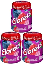 Mondelez Clorets Xp Raspberry & Blueberry Bottle Gum, 140G X 3-Pack, Sugar-Free_