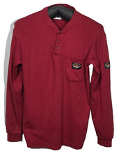Rasco Mens Large FR Flame Resistant Long Sleeve Henley Pocket 3 Button T-Shirt