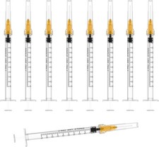 25 Gauge 1 inch Needle with Syringe 30Pack ,1ml Luer Lock Disposable Syringes wi
