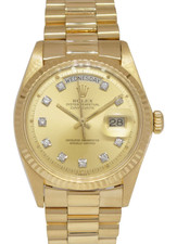Rolex Day-Date Jubilee 18k Yellow Gold Champagne Diamond 36mm Watch '77 1803