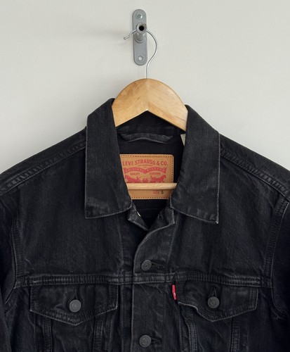 Levi’s Denim Trucker Jean Jacket Washed Black Small - Picture 3 of 13