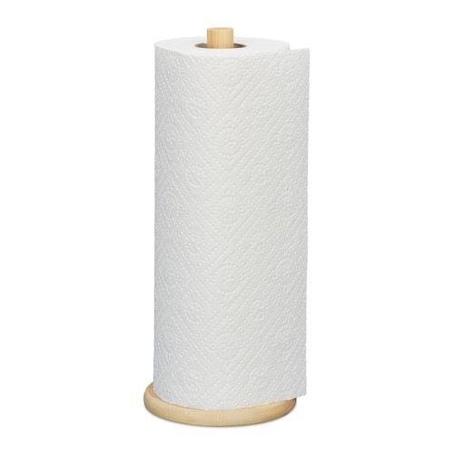 Porta rotolo da cucina Portarotolo in bambù Supporto per carta assorbente - Foto 1 di 7
