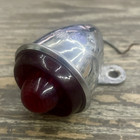 Vintage Metal Bicycle Tail Light, Red Lens Silver Housing, Incandescent — photo 1