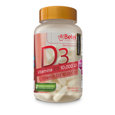 Vitamina D3 10,000 IU by Betel Natural - The Sunshine Vitamin Easy! - 90 Caps