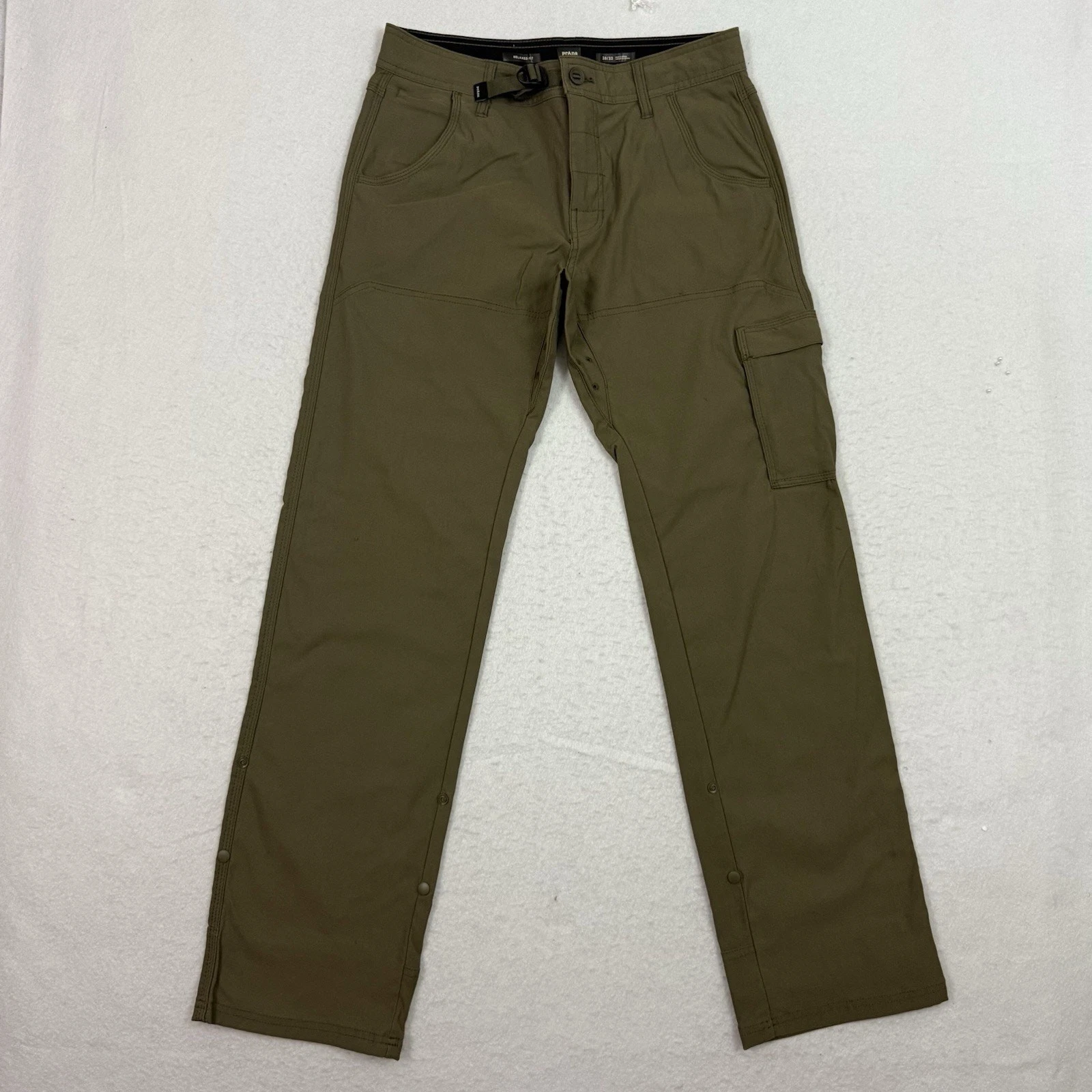 prAna Zion II Pants Mens 30x32 Green ReZion Slim Nylon Stretch Hiking Travel