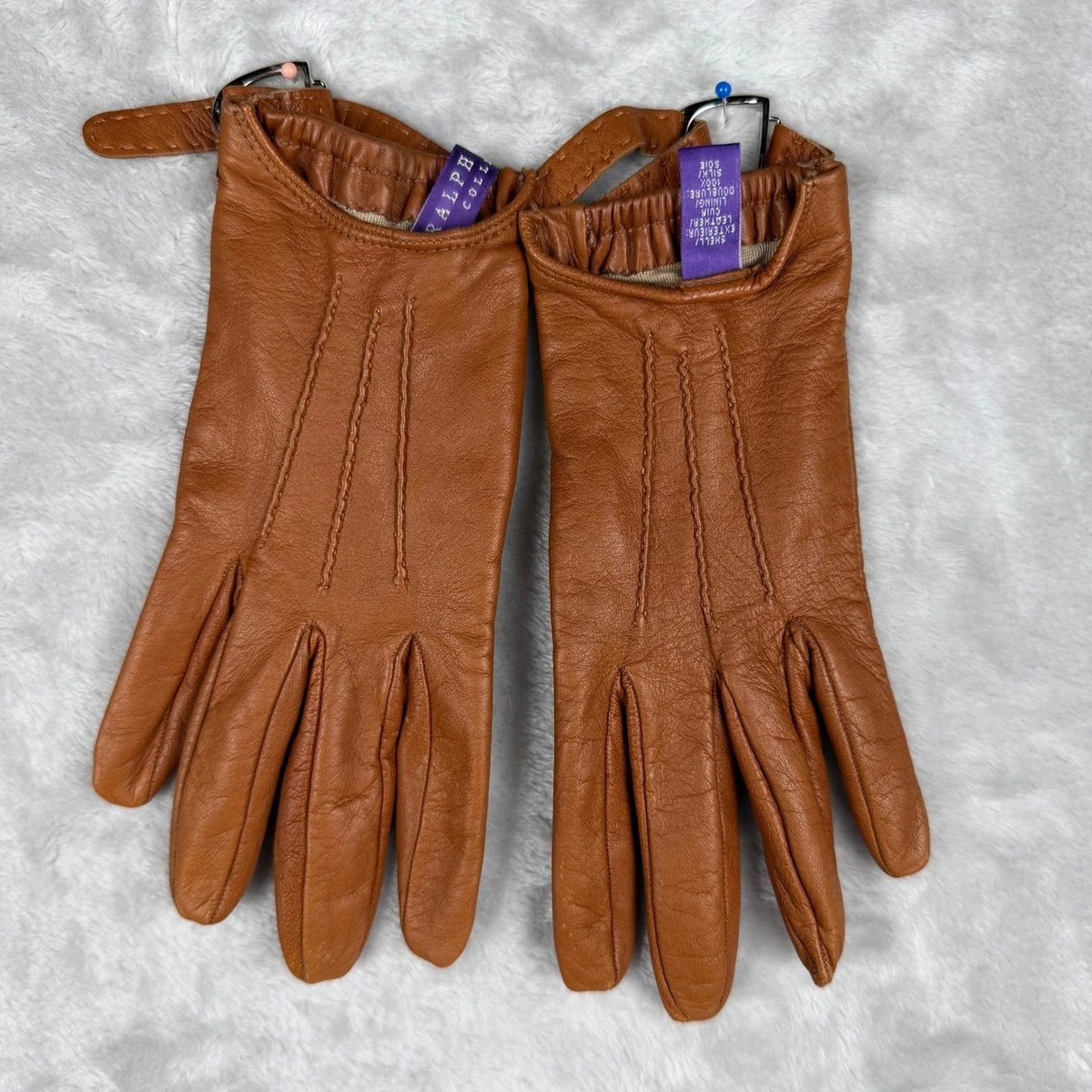 Vintage Fratelli Forino Gloves Size Women 7.5 Black Brown Cashmere Lined Leather Leather Gloves Cashmere Lined Brown - Handmade in Italy  main image 2