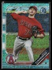 Griffin Canning 2019 Bowman #BCP-48 Chrome Aqua Refractor Los Angeles Angels