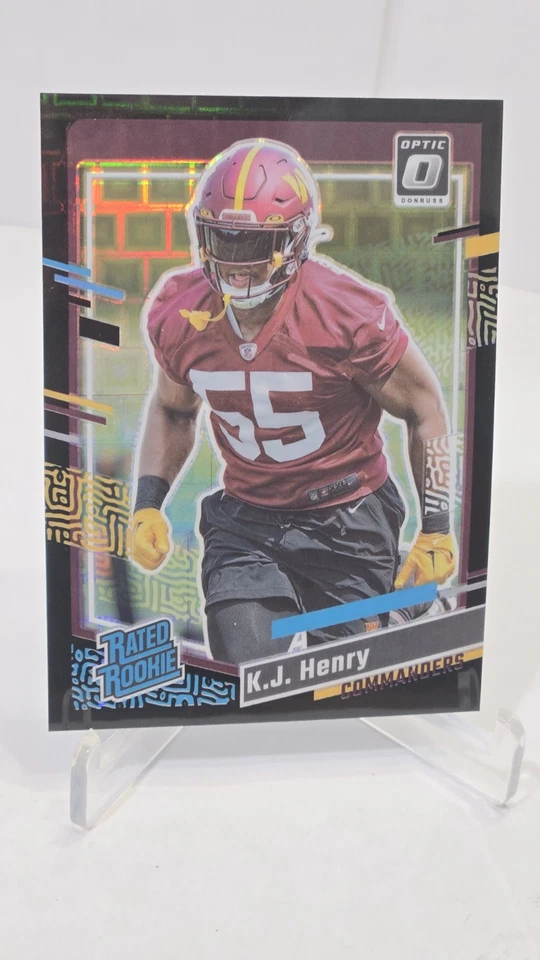 🚨2023 K.J. Henry RC🏈Optic BLACK PANDORA ROOKIE NUMBERED 21/25! SSP!🚨🚨🚨 - Image 4 of 4