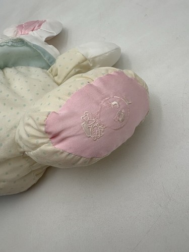 VTG Fisher Price Puffalump Blue Bear Plush Doll Pastel White Rattle Nylon - Picture 10 of 11