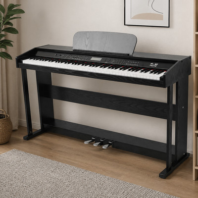 Digitalpiano 88 Tasten Schwarz E Piano MIDI Pedale Sounds Anfänger Profi