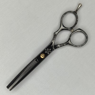 Yamako 5235 Barbers Thinning Scissors Shears Black Japanese  display picture 3