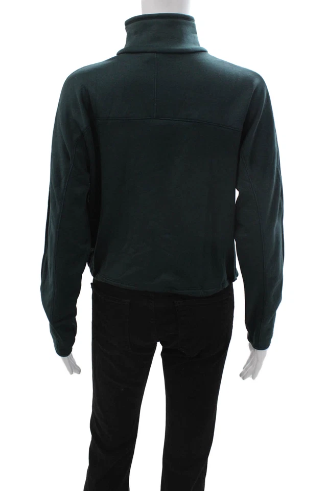 Sudadera Pullover Mujer Athleta Cuello Simulado Cremallera Algodón Verde Pequeña Talla 2XS Foto 3 de 4