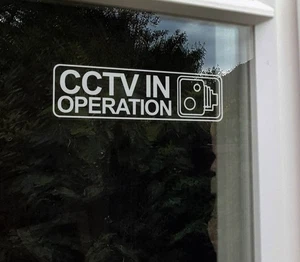 x4 CCTV in Operation Stickers | Home Vehicle Taxi Van Security Window Sign V02BW - Picture 5 of 6