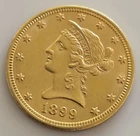 1899 LIBERTY HEAD HALF EAGLE $10 TEN DOLLAR GOLD COIN XF/AU ALMOST UNCIRCULATED