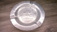 vintage 32nd degree mason Scottish temple hand hammered ash tray aluminum  Z146