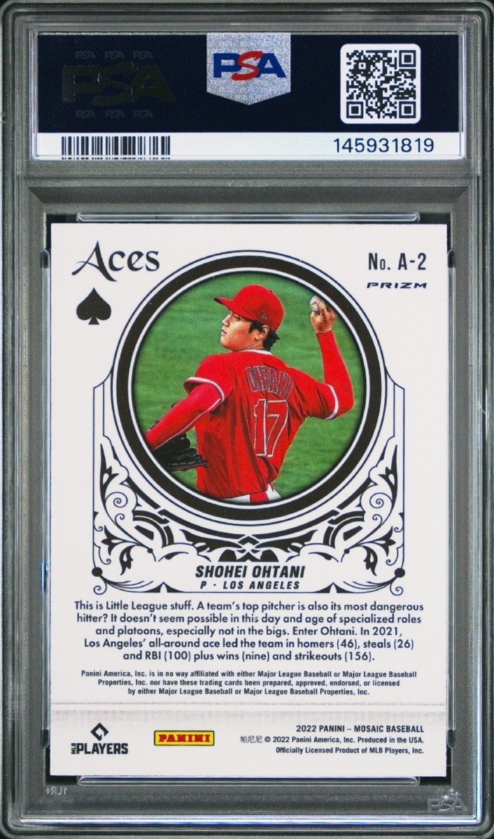 バ*ん様 TOPPS ART CARD 世界に２枚 2022 PANINI MOSAIC ACES #A2 SHOHEI OHTANI ACES-GREEN MOSAIC GEM