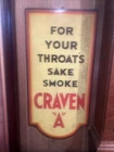 For Your Throat’s Sake Hi Smoke Craven A Rare & Original Vintage Porcelain Sign