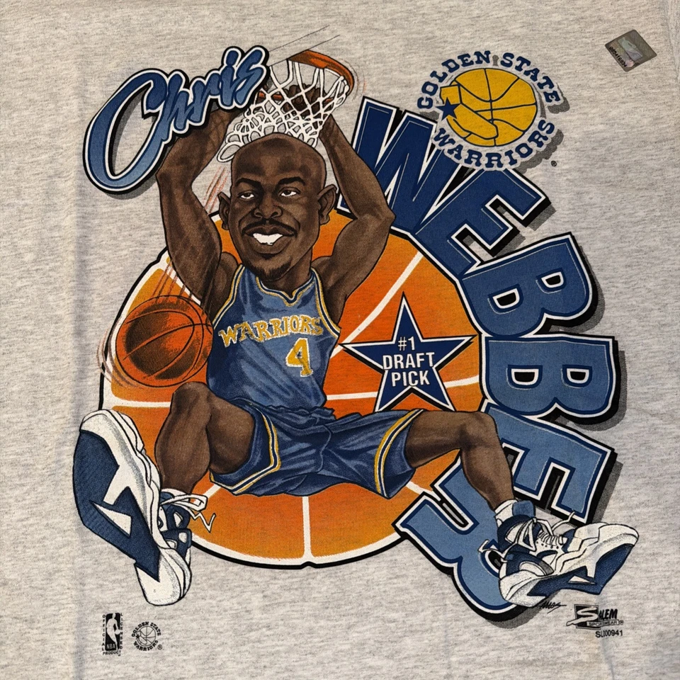 NUEVA Camisa De Colección Años 90 NBA Salem Golden State Warriors Chris Webber #1 Draft Talla M Foto 2 de 4