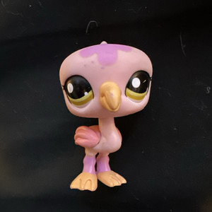 Littlest Pet Shop LPS Bird Figure Pink Purple w/ Tan Beak & Feet Ages 4-7