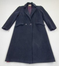 Selfridges London Made England Black Cashmere Womens Long Dress Over Coat Sz 12