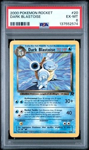 2000 POKEMON ROCKET #20 DARK BLASTOISE PSA 6