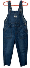 Osh Kosh B  gosh Skinny Zipper Jean Overalls Kids Size 5 Raw Hem Adjustable D21