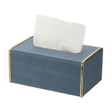Tissue Box Cover, Rectangle Modern Tissue Box Holder (8.3"x5.1"x3.5", Blue)