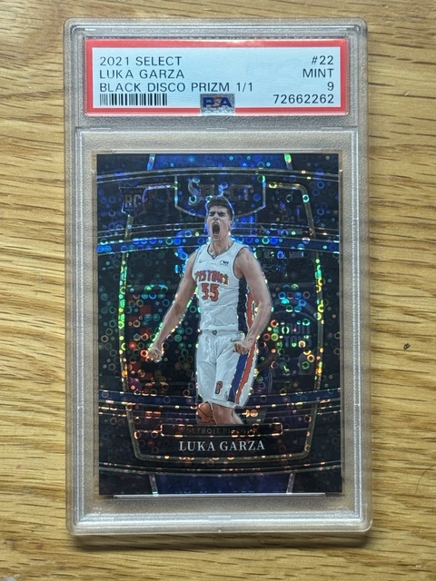 Luka Garza 2021 Panini Select Black Disco Rookie 1/1 PSA 9