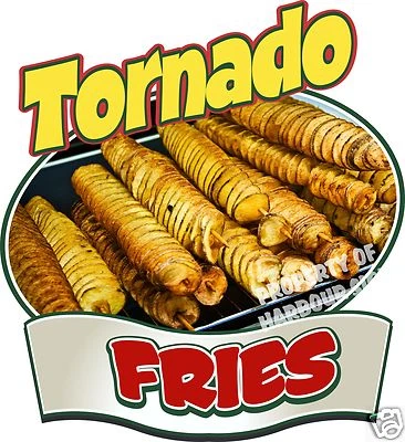 HARBOUR SIGNS DECAL STICKER Tornado Fries Decal 14" Potato Chips Concession Restaurant Food Truck Sticker