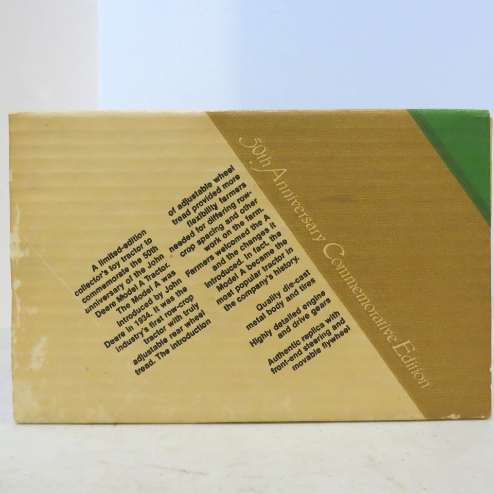 Ertl John Deere Model "A" Tractor 50th Anniversary Made USA  1/6 JD-538-10DO-B2 - Image 4 of 4