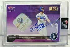 Cody Bellinger 2020 Topps Now PURPLE Postseason GU Base Patch Autograph Auto /25