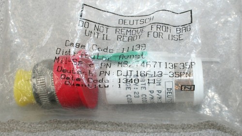 DEUTSCH MS27467T13F35P CIRCULAR CONNECTOR NOS w/CONTACT SET DJT16F13-35PN (NOS) - Picture 3 of 3