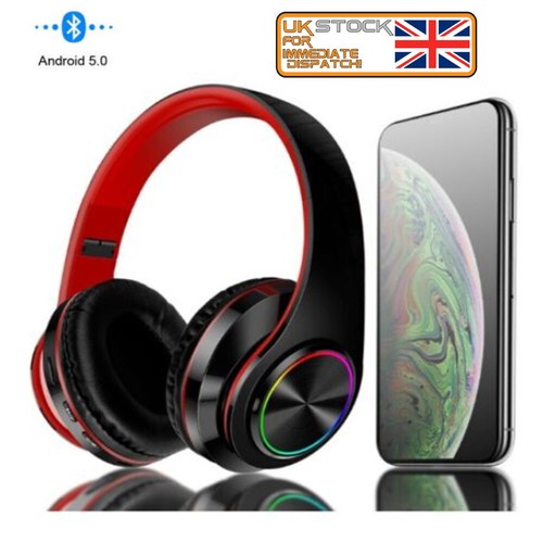 Cuffie Wireless Bluetooth 5.0 Cancellazione del Rumore Over-Ear Stereo Auricolari UK - Foto 1 di 11