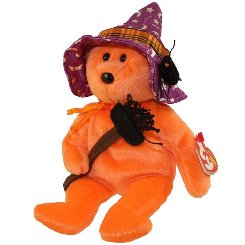 TY Beanie Baby - PRUNELLA der Bär (Punze Gold Krone exklusiv) (9 Zoll) neu mit Etikett