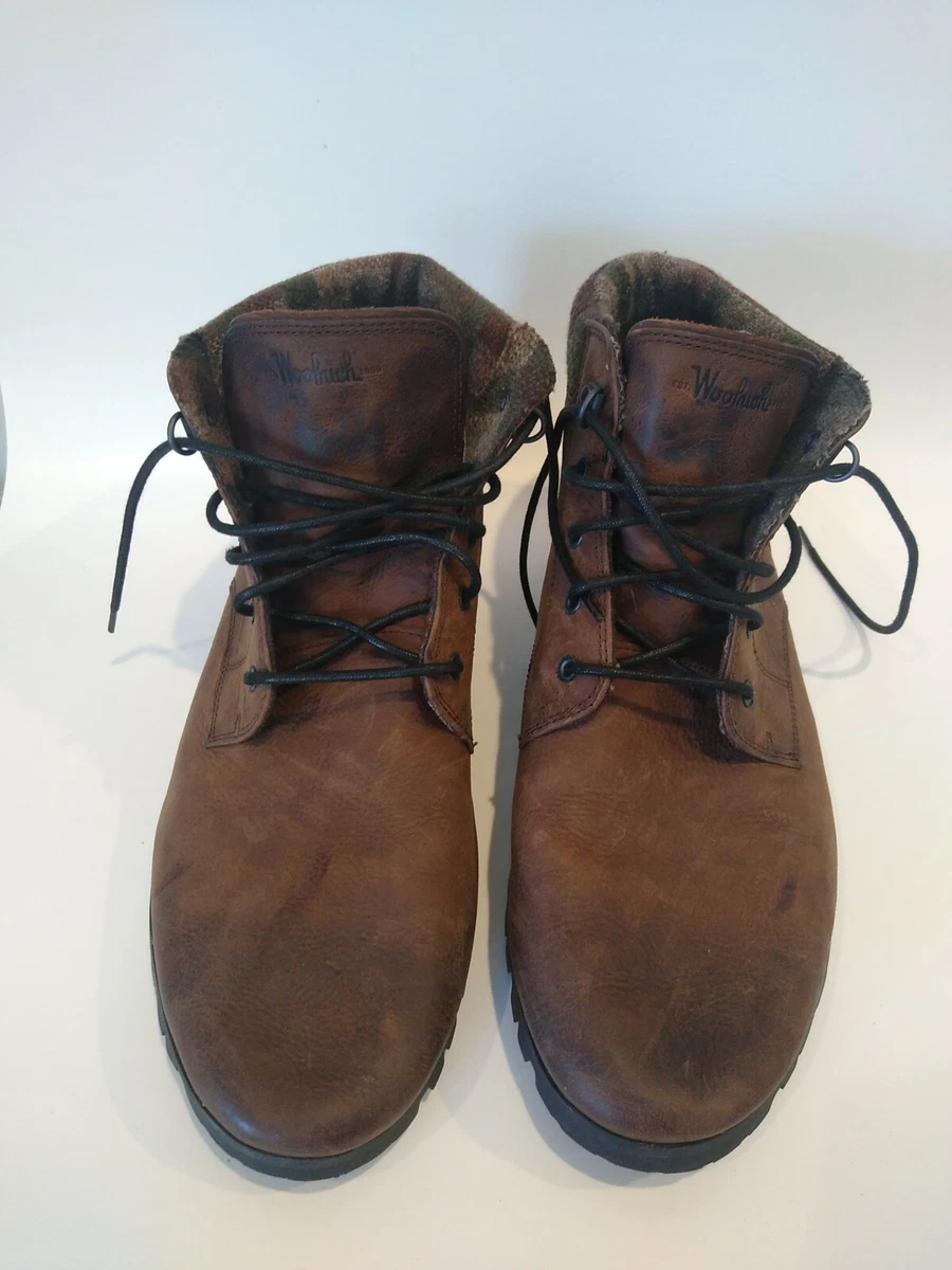 Woolrich lace-up ankle leather boots - Black