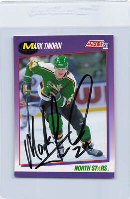 1991/92 Score #93 Mark Tinordi North Stars Signed Auto *J6975 | eBay