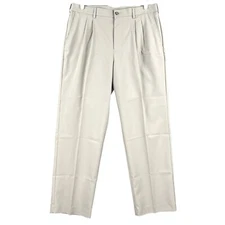 Champions Tour Men Lightweight Beige Pants 34x30 Pleated Front Tapered Leg NWOT