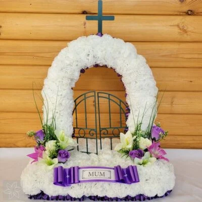 ELITE FLORAL DESIGN Funeral Flowers Gates of Heaven Tribute Wreath Memorial MUM NAN SISTER GRAN