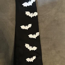 bat print over the knee socks black w/white nip goth Emo Tights Socks One Size